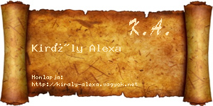 Király Alexa névjegykártya