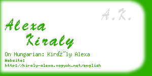 alexa kiraly business card